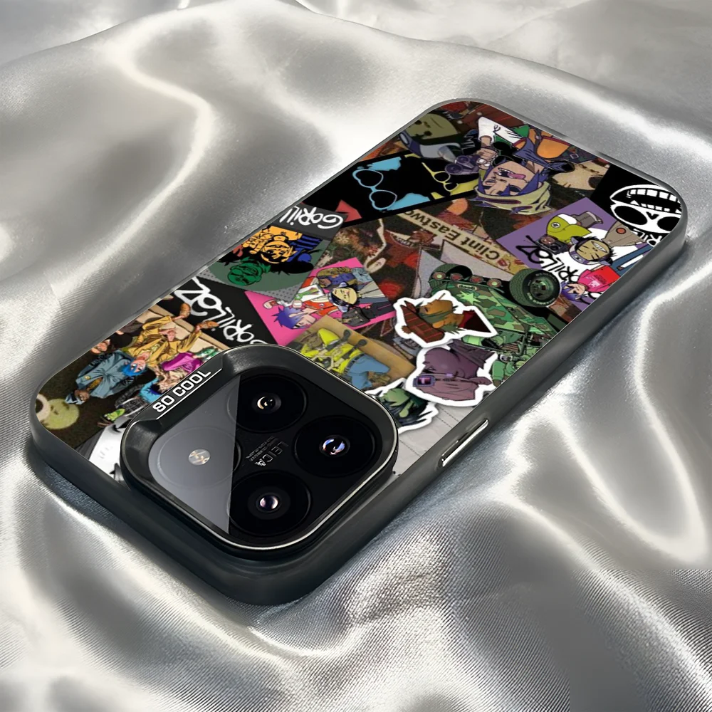 Epc G-Gorillaz Rock Band Cartoon Phone Case IMD Phone Case For IPhone 16 15 14 13 12 11 Pro Max Plus Color Silver Cover 5