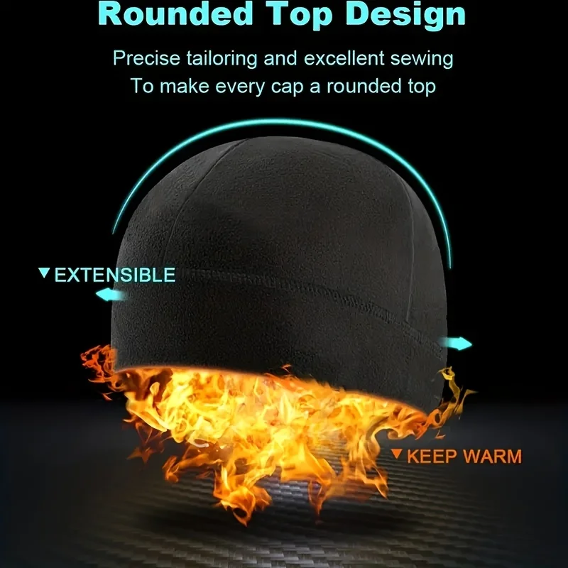 Warm Winter Skull Cap Windproof Polar Fleece Outdoor Sports Skiing Cycling Cap Unisex Cold-proof Breathable Running Beanie Cap