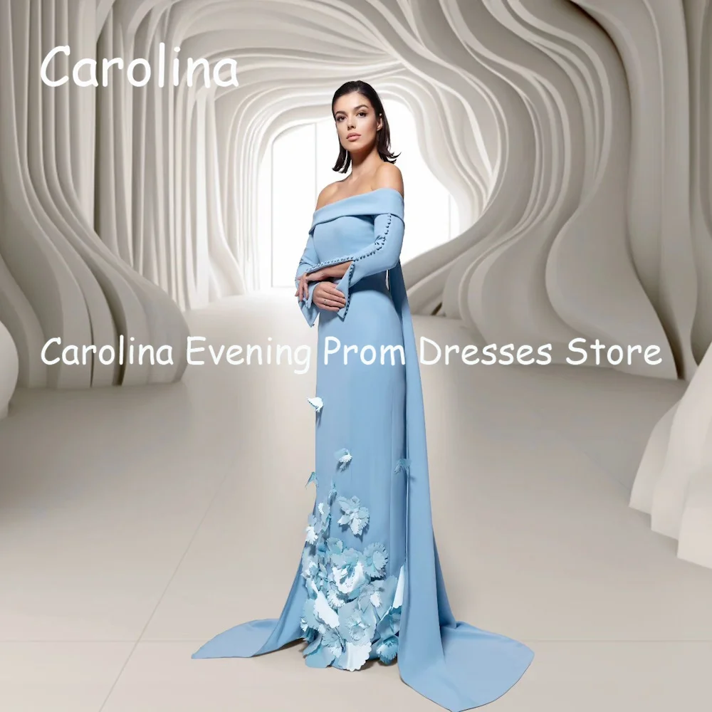 Carolina-Robe sirène en satin pour femme, épaules dénudées, longueur au sol, robe de Rh, luxe, soirée formelle, élégante, azole, 2023
