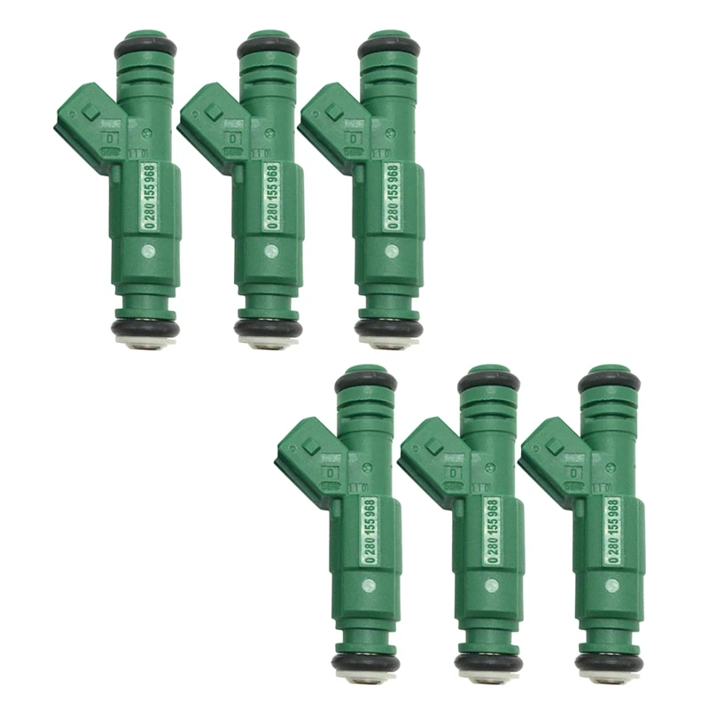 

Set Of 6 42Lb Fuel Injectors 0280155968 For Ls1 Lt1 Chevy Ford Mustang