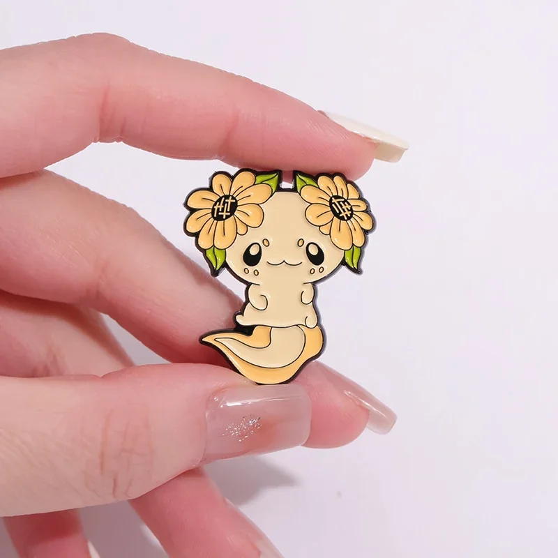 Niedliche Salamandra Kreaturen Emaille Pin benutzer definierte für Kleidung Rucksack Amphibien Tier Anstecknadel Abzeichen Brosche Schmuck Großhandel – Detail 4