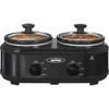 Double Slow Cooker,2 Pot Small Mini Crock Buffet Servers and Warmer,Dual Pot Oval Manual Slow Cooker 1
