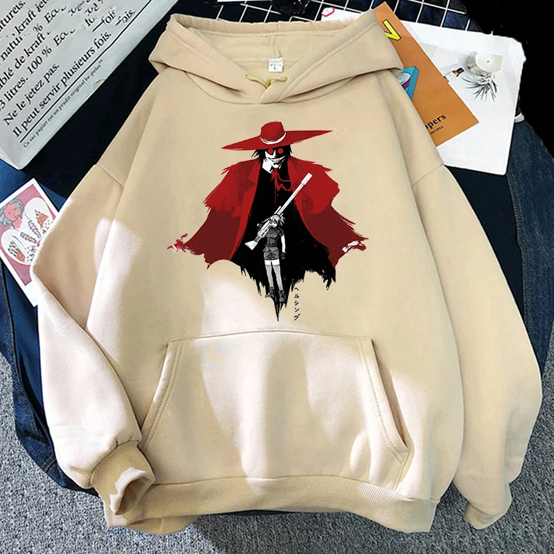 

Japanese Anime Hoodie Hellsing Ultimate Alucard Print Men Women Sweatshirt Aesthetics Couples Long Sleeve Hooded Pullover