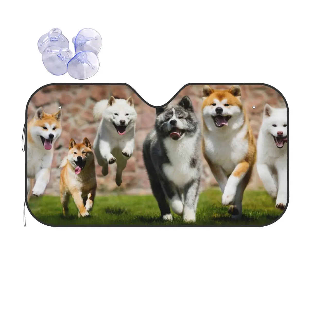 

Солнцезащитный козырек на лобовое стекло собак Хоккайдо 70x130 см, подарок для любителей собак, алюминиевая фольга, чехол на лобовое стекло автомобиля, защита от УФ-излучения