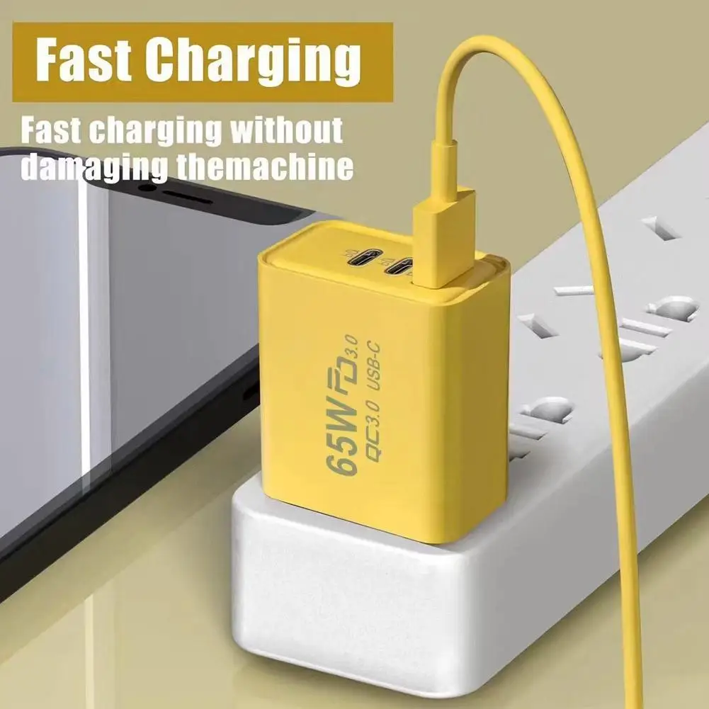 3Ports65wFastPhoneChargerTypeCQC30USBPDQuickCharger