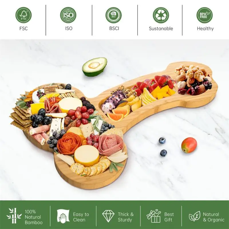 Creative Style Tray Conscience Selection Bamboo Tableware Chopping Board Serving Plate Wooden Material Charcuterie Board