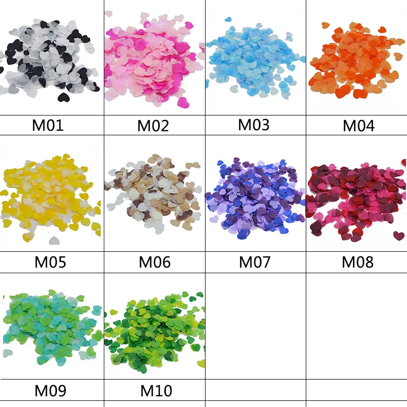 2.5cm 1000pcs Heart Shape Multicolor Paper Confetti  Balloon Filler Table Decoration Engagement Event Party Supplies