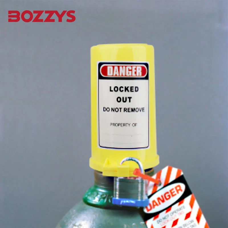 

BOZZYS Engineering Plastic PP Yellow Gas Cylinder Lockout Prevent Unauthorized Operation of the Main Pneumatic Gate Valve