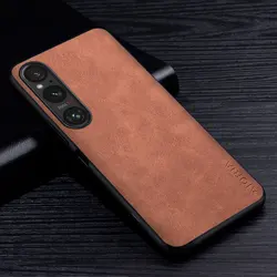 Étui de téléphone en PU cuir luxueux - Coque en silicone TPU souple vintage