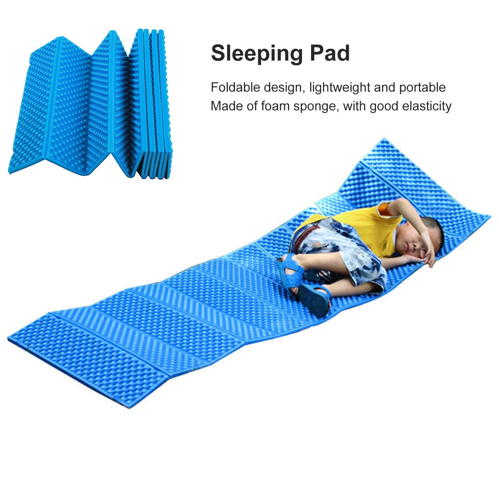 Outdoor Sleeping Pad, Double Egg Crate Sleeping Pad Foldable Thickened Foam Sleep Mat for Outdoor Camping 186x57CM