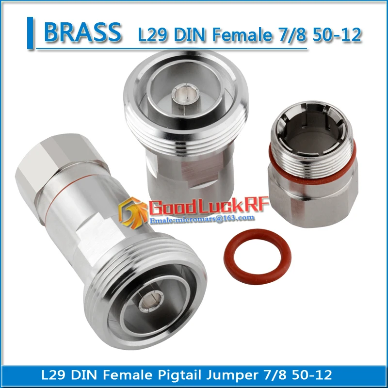

L29 Din Female Clamp Solder for 1/2" 1/2 7/8 corrugated cable super flexible 50-12 RF connector Standard Andrew Brass