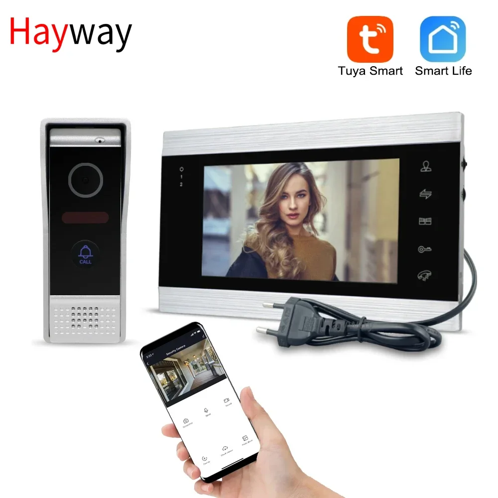 

720P Video Door Phone Home Intercom System Wireless WiFi Tuya Smart Video Doorbell 7 Inch With Wired Video intercom