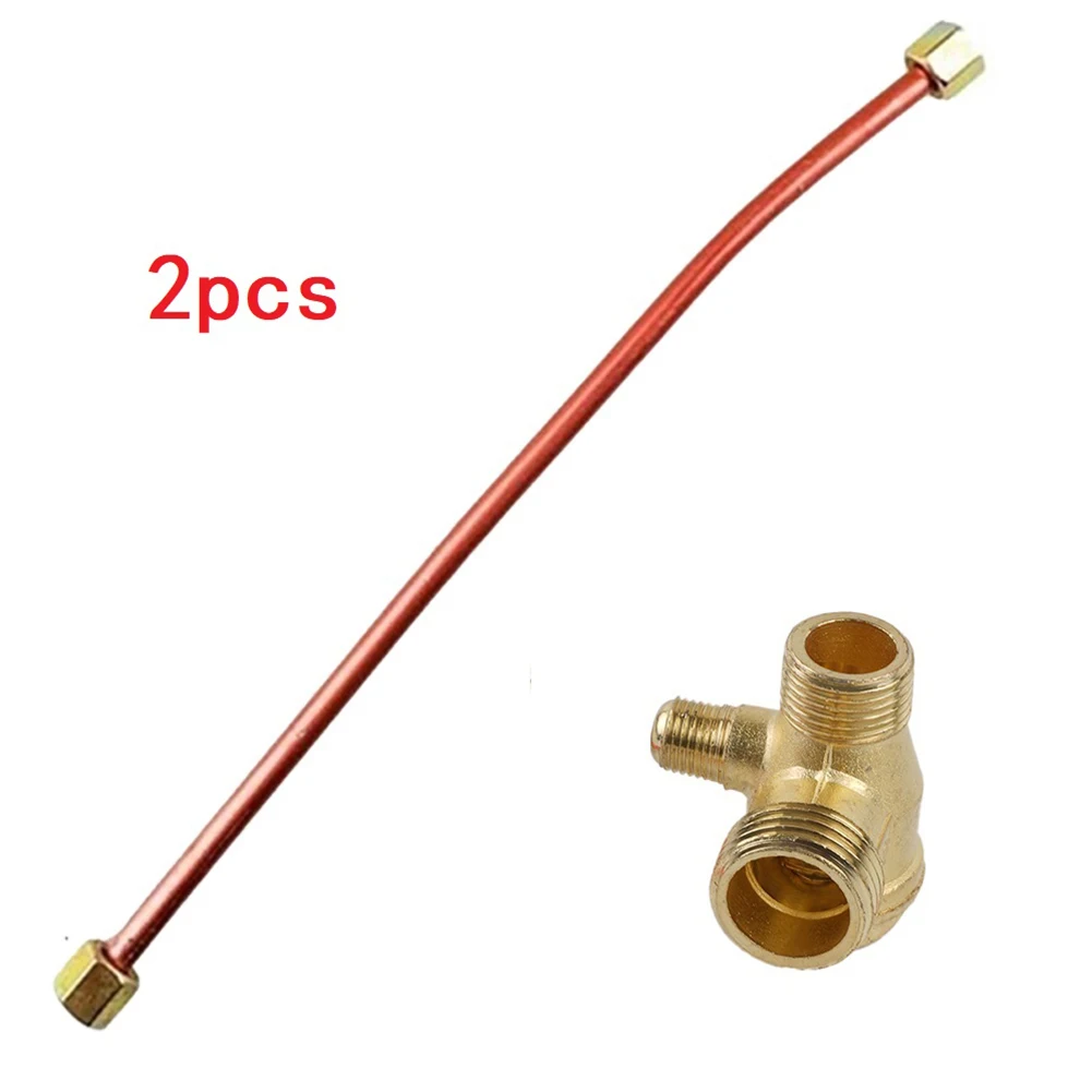 

400mm Air Compressor Exhaust Tube With 3-Port Zinc Alloy Check Valve For Air Compressor Accessories Oil Pump Spare Parts