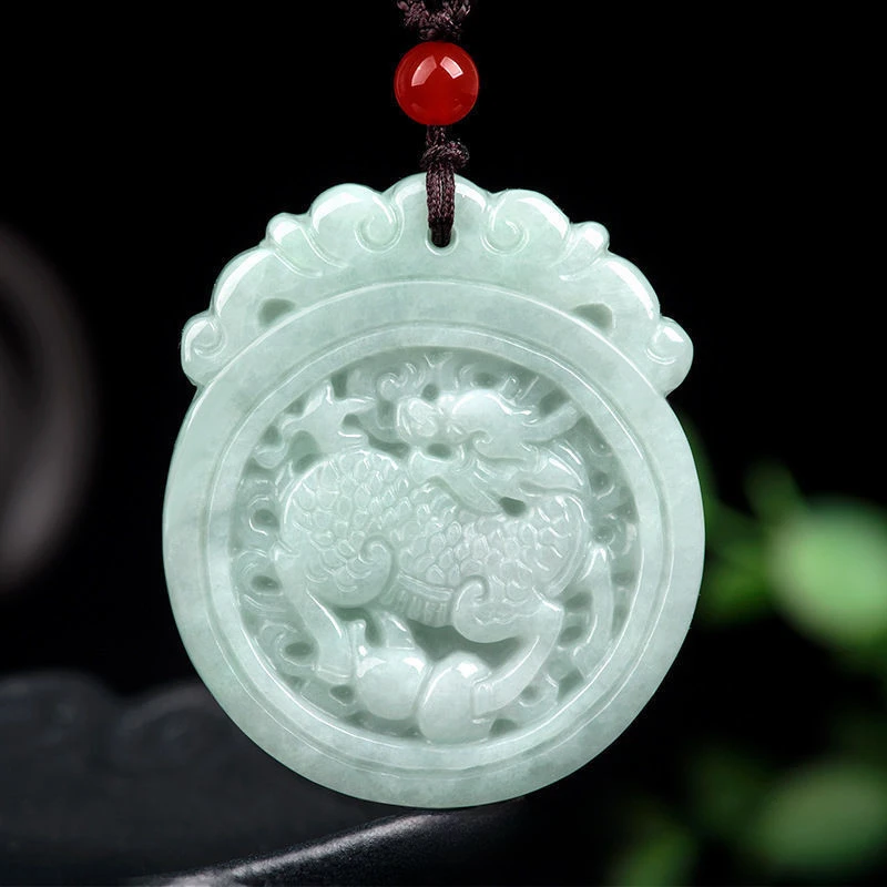 

Natural A Goods Jadeite Unicorn Pendant Men's and Women's Popular Versatile Jade Pendants