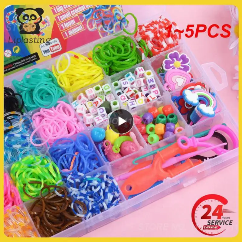 

1~5PCS NewRainbow Rubber Bands Set Kid Handmade Woven Bracelet Classic Funny Tool Kit Elastic Craft Toy for Girl Gifts