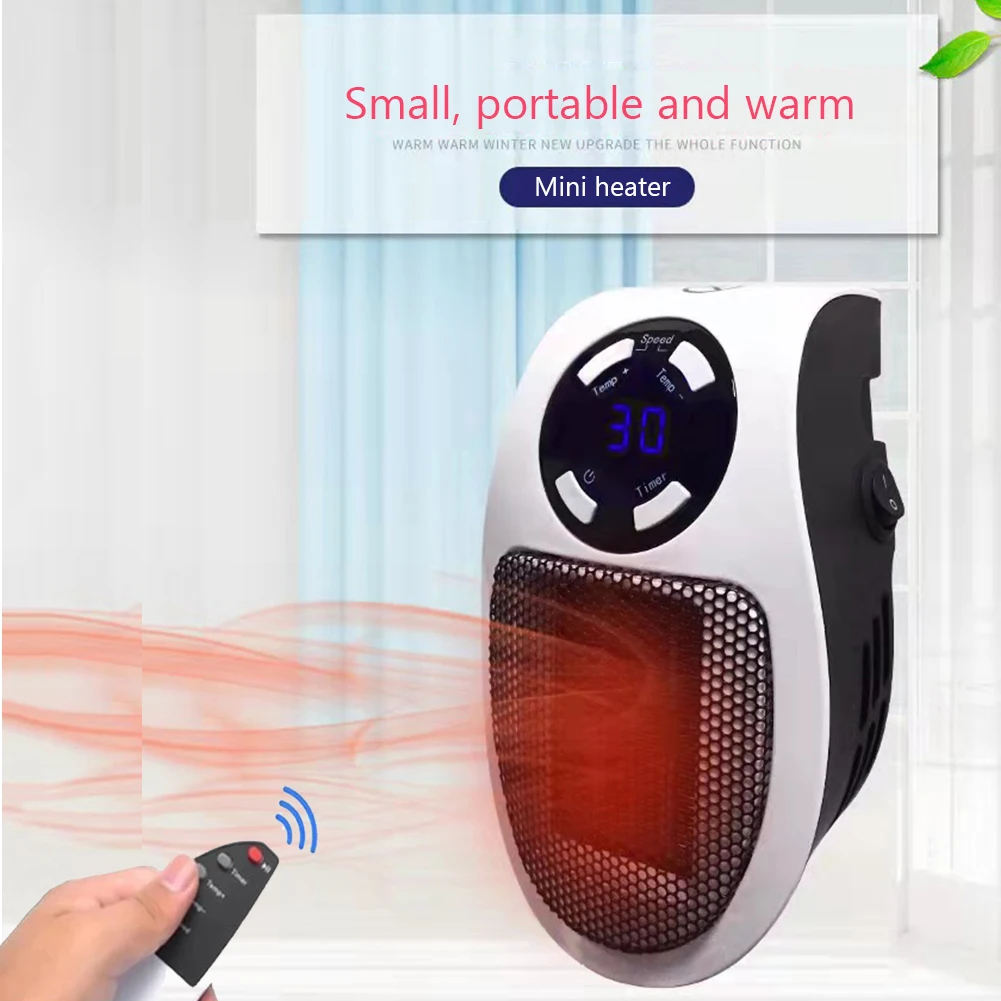 Electric Heater Portable Heater Plug in Wall Room Heating Stove Mini  Household Radiator Remote Warmer Machine Winter 220V 500W - AliExpress