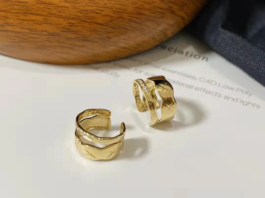 18K Solid EARRING Diamond Ear Clip Yellow Gold Jewelry (AU750)JEWELRI FOR WOMAN ACCESSORI JEWELRI EARRING  2021 Trend Earrings