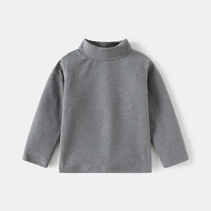 Autumn Kids Solid Color High Collar Undershirts