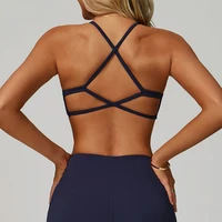 Gym Bras Cross Shoulder Straps Sports Underwear Anti-Sweat Fitness Top Women Yoga Bra Shockproof Crop Top Push Up Workout Tops - Image 4
