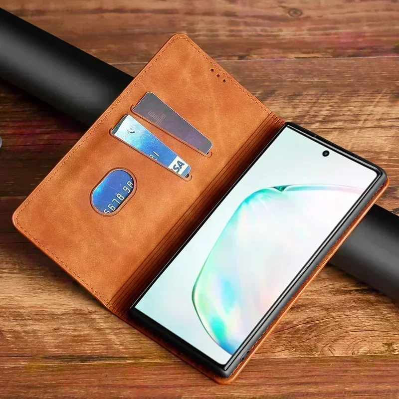 Premium Magnetic Leather Flip Cover - Luxury Design