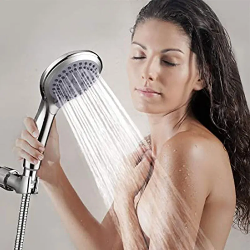 Shower Head Shower Nozzle Zhangji Bathroom 5-Mode Shower Head Large Panel Water-Saving Nozzle Classic Standard Design G1/2 Shower Accessories Random Color