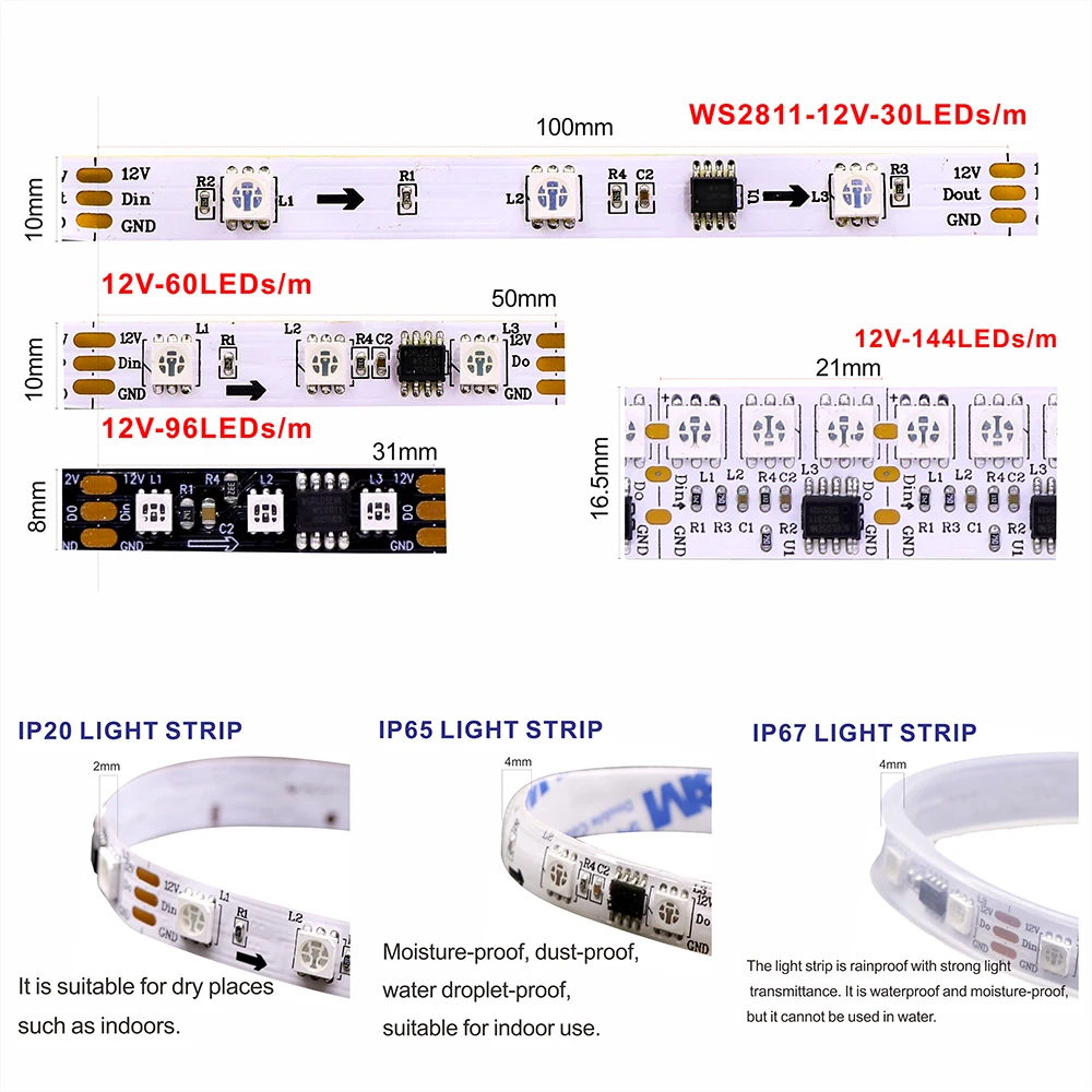 Vibrant Color-Changing Programmable LED Light Strips