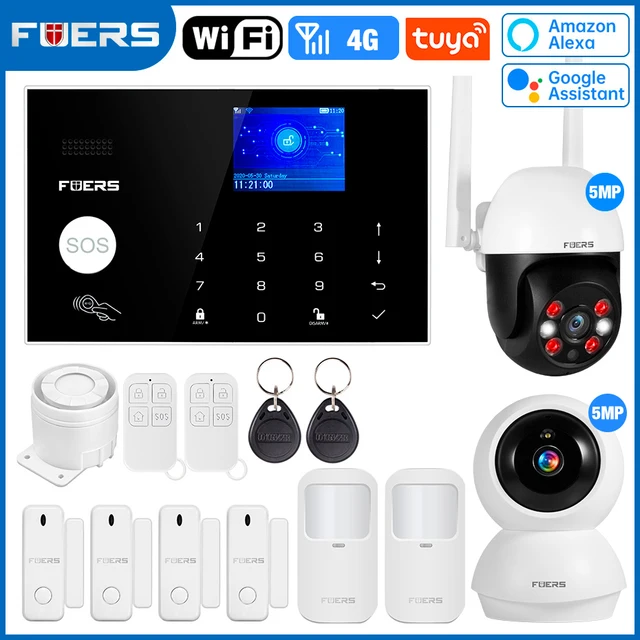FUERS G34 Tuya สมาร์ท WIFI 4G Wireless Home Burglar Security ALARM ระบบควบคุมไซเรน Motion Detector เซ็นเซอร์ควัน 1