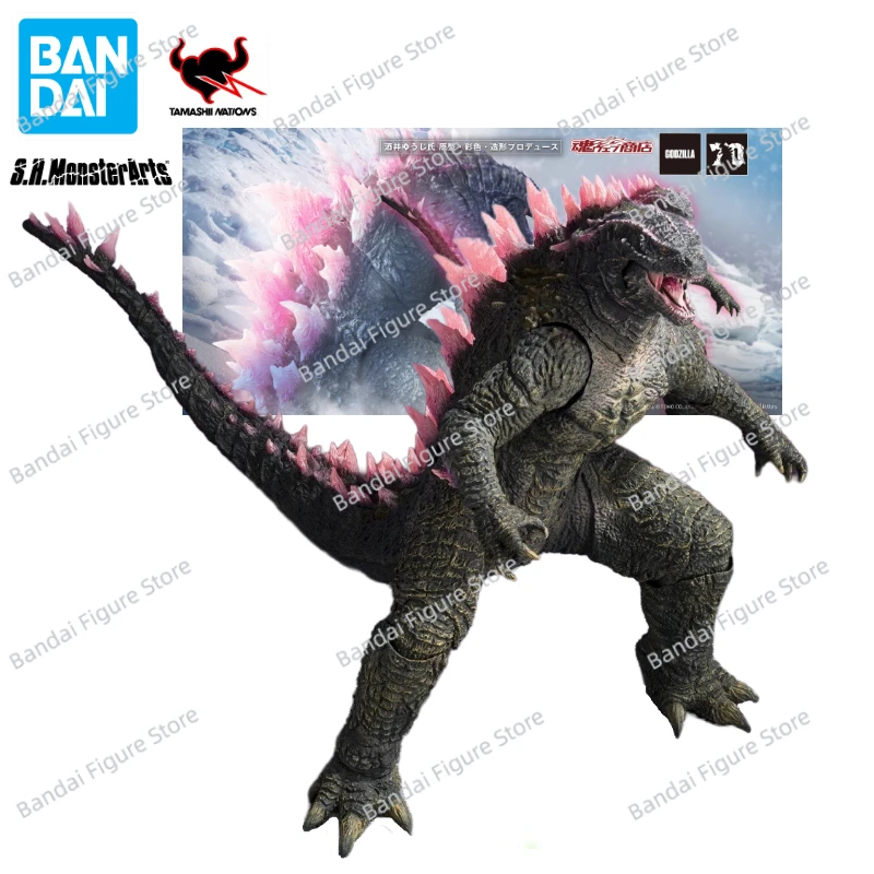 

Bandai S.H.Monsterarts SHM Godzilla Vs Kong 2 Godzilla Evolved Ver Pink Back Anime Action Figure Toy Gift Model Collection Hobby