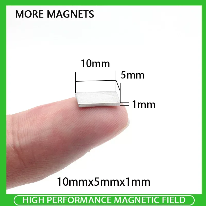 

20~500PCS 10x5x1mm Neodymium Magnet 10mm x 5mm x 1mm N35 NdFeB Block Super Powerful Strong Permanent Magnet