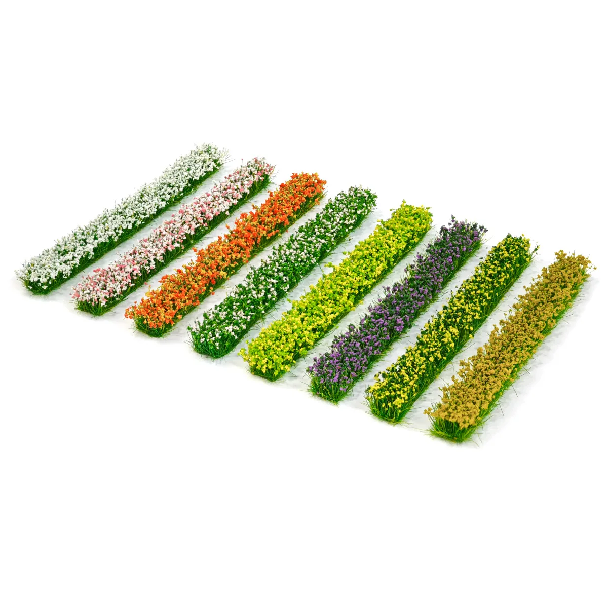 10 Farben Miniatur-Gras- und Blumen-Modellbausätze für Mikro-Eisenbahn-Landschaftsszenen, Diorama-Zubehör, 4 Stück/Box – Detail 15
