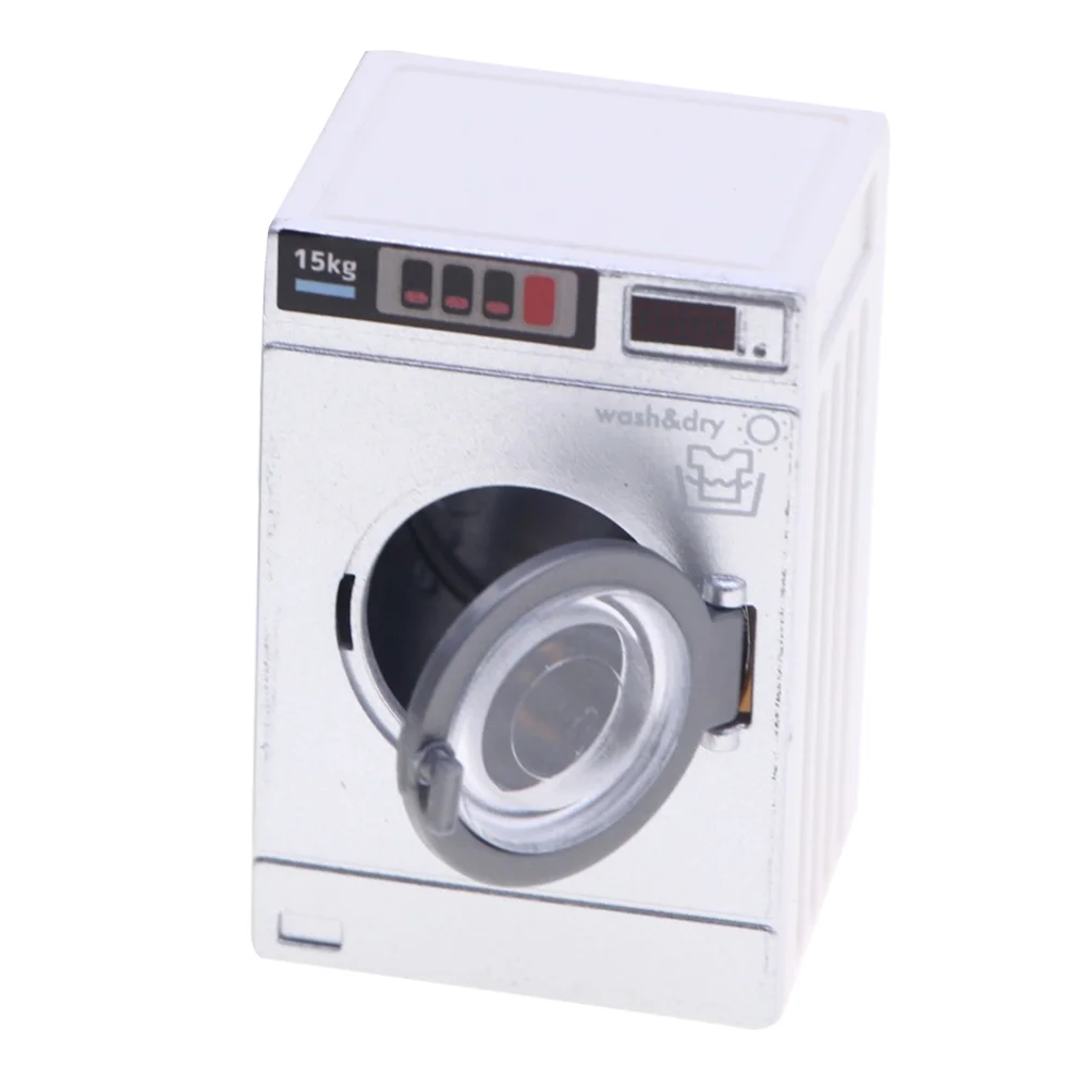 Power Washer Mini Washing Machine Model Toy Dollhouse Laundry Room Furniture Kids Set Dryer Playset Photo Baby Child