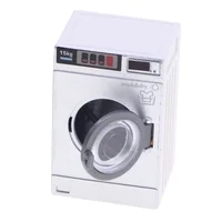 Power Washer Mini Washing Machine Model Toy Dollhouse Laundry Room Furniture for Kids Set and Dryer Playset Photo Baby Child 1