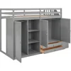 Bed Frame Functional Twin Loft Bed with Stairs 2Drawer and 3 Shelves Twin Size Loft Bed Frame with Wardrobe No Box Spring Needed 4