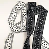 115cm Tied bag Handle silk scarf small Ribbon Twill Silk Skull Black and White Korean Version All-match Striped Small Silk Scarf 5