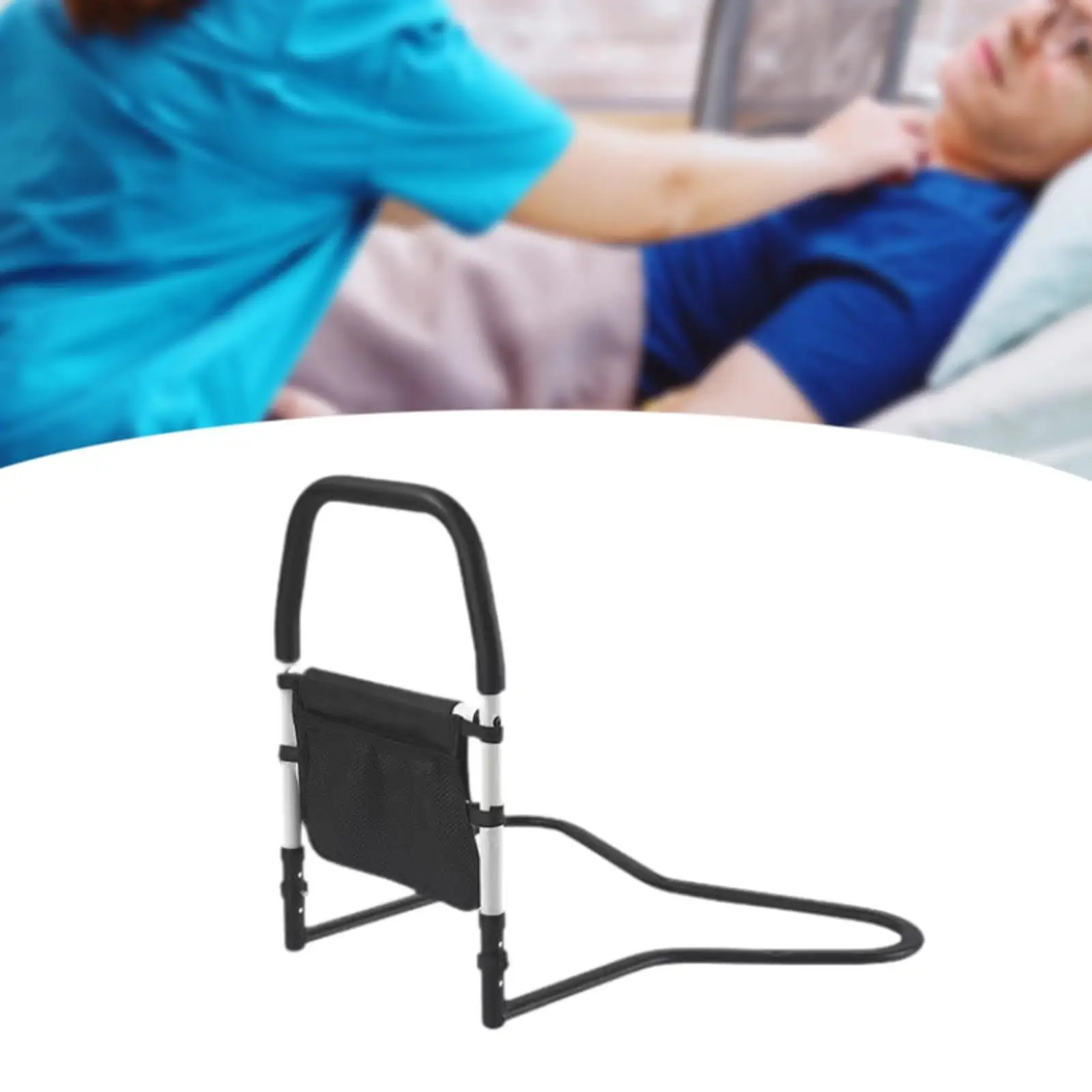 Elderly Bed Rails Multifunction Strong Load Bearing Easy to Install Women Assistance Rail for Household Disabled Patients 4