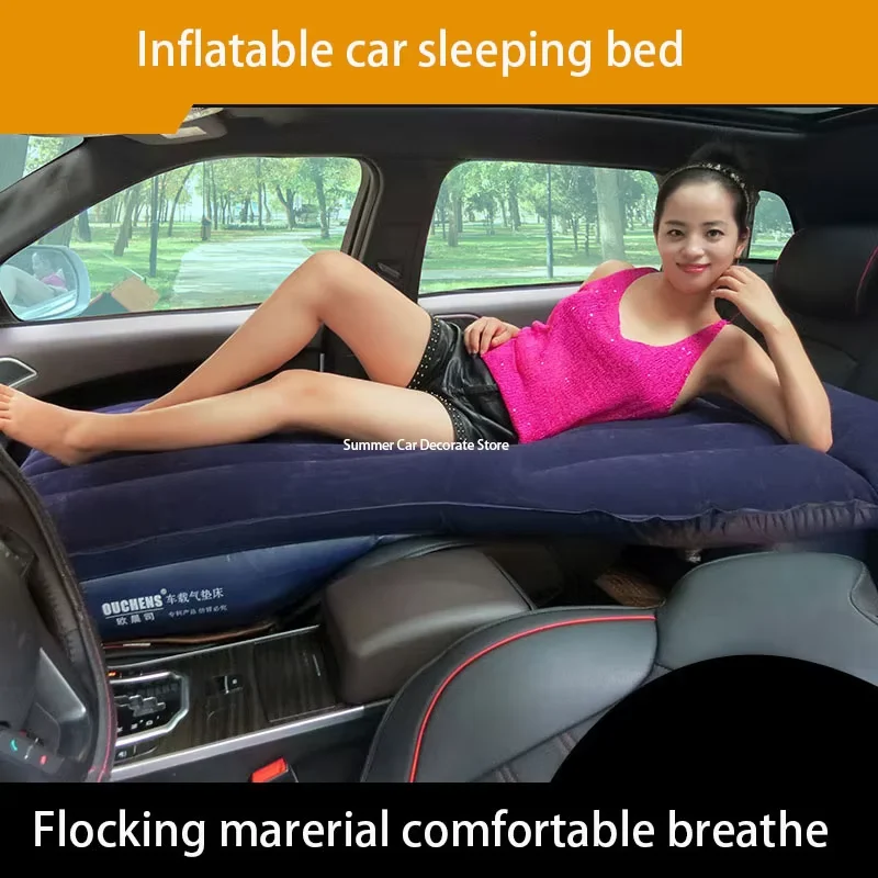 Car Travel Bed Inflatable Flocking Material Both The Frond And Rear Can Used Have Inflate Pump One Set Sleeping Bed Parts 3.5kg