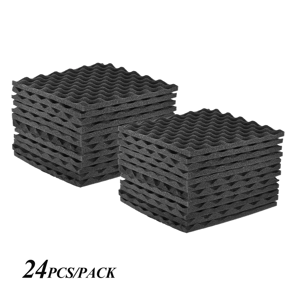 Paneles de espuma acústica, paquete de 12/24/36 unidades, espuma aislante acústica de 30x30cm/ 12x12 pulgadas, algodón absorbente de sonido|Partes y accesorios de - AliExpress