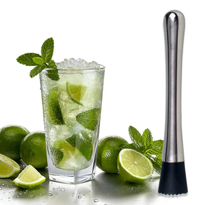 

1Pcs Crushed Ice Hammer Popsicle Sticks Cocktail Swizzle Stick Stainless Steel Multifunction Fruit Muddle Pestle Wine Supplies