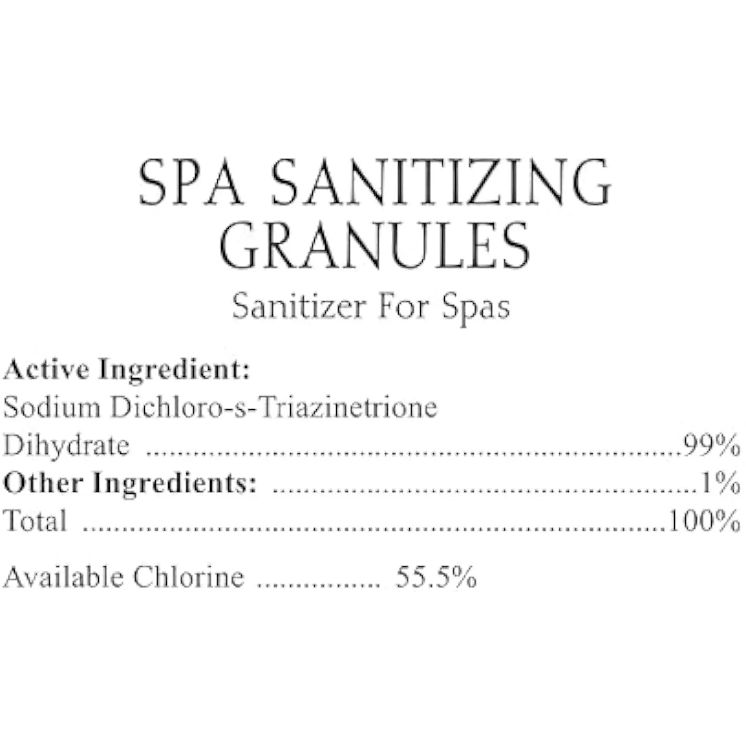 472-3-5081 Spa Chlorine Granules for Hot Tub, 5-Pounds