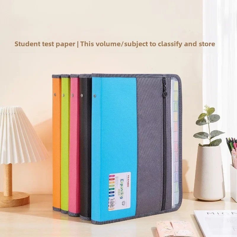 Double Zipper File Organizer Storage Bag PP Material Student Exam Papers Subject Classification Document Holder High Capacity