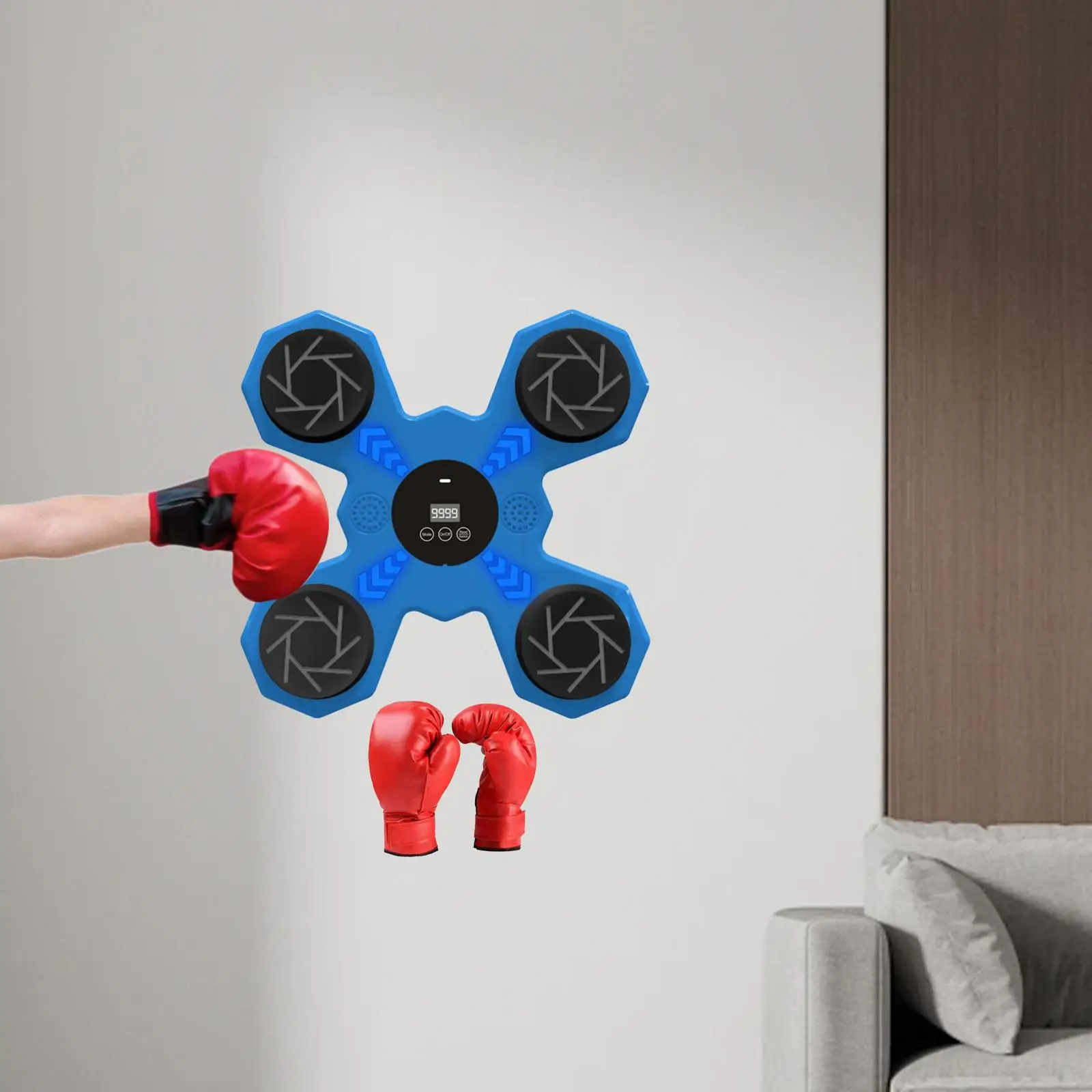 Music Boxing Wall Target, Electronic Boxing Machine, Lighted Wall Mount Smart