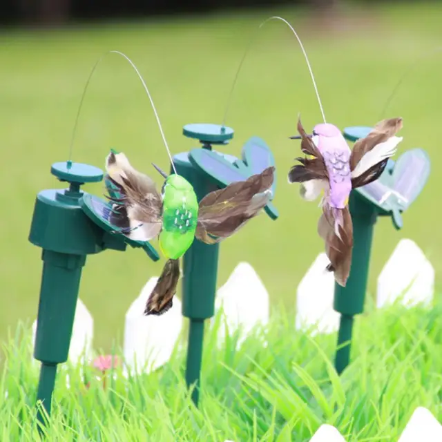 1 Százalék Napenergiával Működő Repülő Toll Szárny Hamis Kolibri Udvar Kerti Díszdekoráció - Image 4