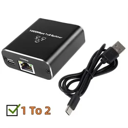High - Speed Gigabit Ethernet Splitter with RJ45 Extension Adapter (Ethernet Switch 1X2)