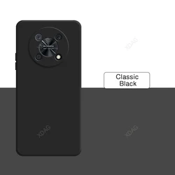 Premium Square Silicone Soft Phone Case with High-Quality Flocking for Huawei Nova Y90 (Classic Black)