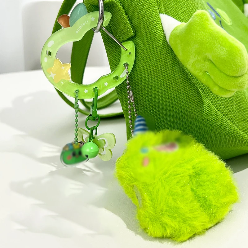 Ins Cute Acrylic Cartoon Keychain Fruit Shape Climbing Button Carabiner Bag Decorative Keychain Bag Pendant Hook Key Hanging
