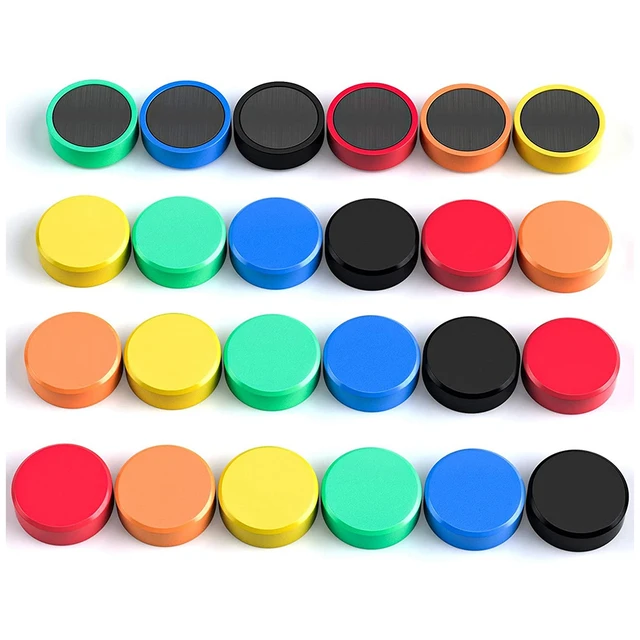 Set de 60 aimants multicolores Diamètre 24 mm Aimants ronds