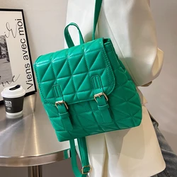 Lnv Women's Quilted Backpack 2022 In Trend Brand Luxury Small Pu Leather Backpack Female Simple Back Pack Designer Fashion