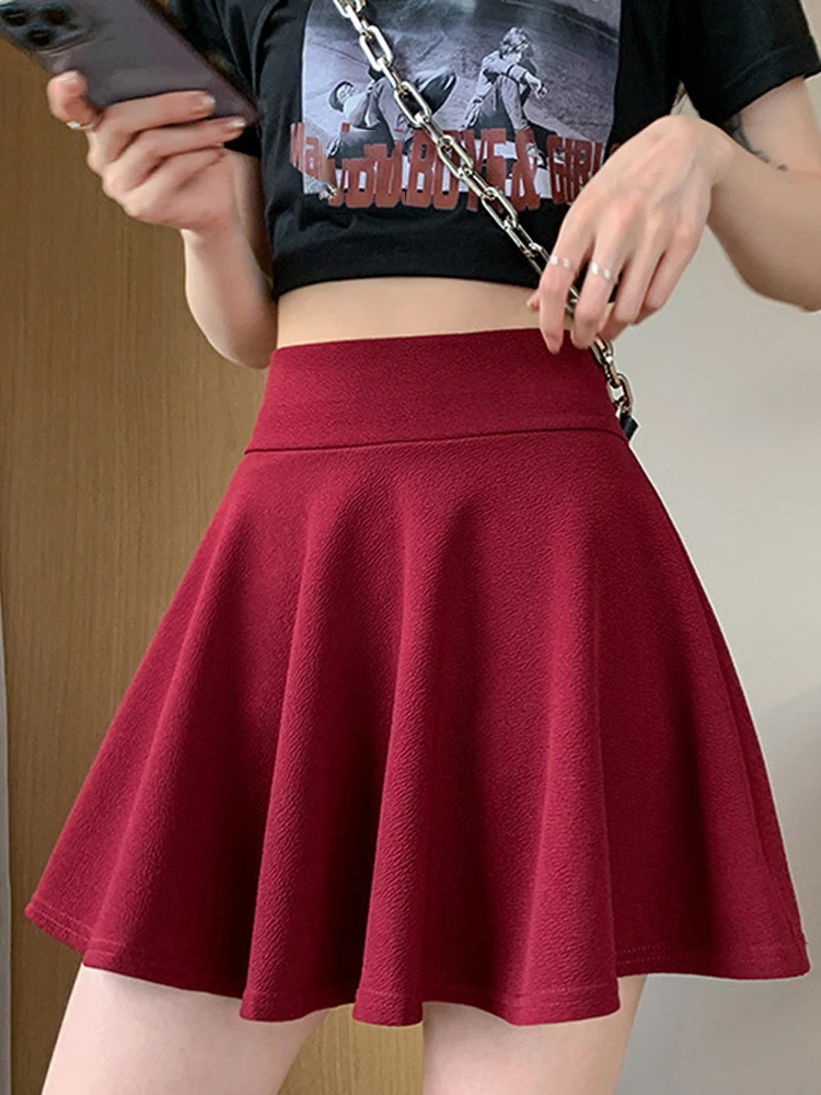 

Pleated Short Skirts Mini Bubble Summer Fashion Women Large Size School Girl Spring Autumn High Waist Faldas Mujer