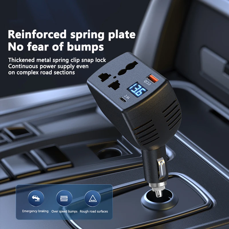 2025 Inverter 150W DC 12V To AC 220V Auto Power Inverter Car Voltage Converter Adapter Adaptor With USB Car Charger