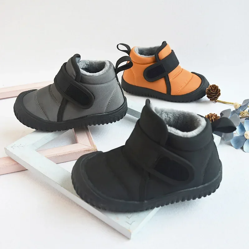 Winter children velvets cotton shoes baby casual soft-soled warm cotton boots boys and girls fashion short snow boots casual shoes children boots